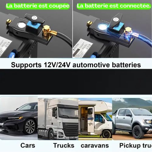 Interrupteur Déconnexion Batterie 12V/24V.